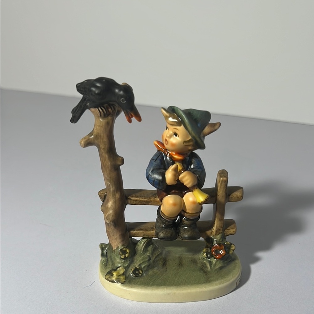 Charming Hummel Figurine with Boy and Bird 1960 Mischief Maker 5”. GH110